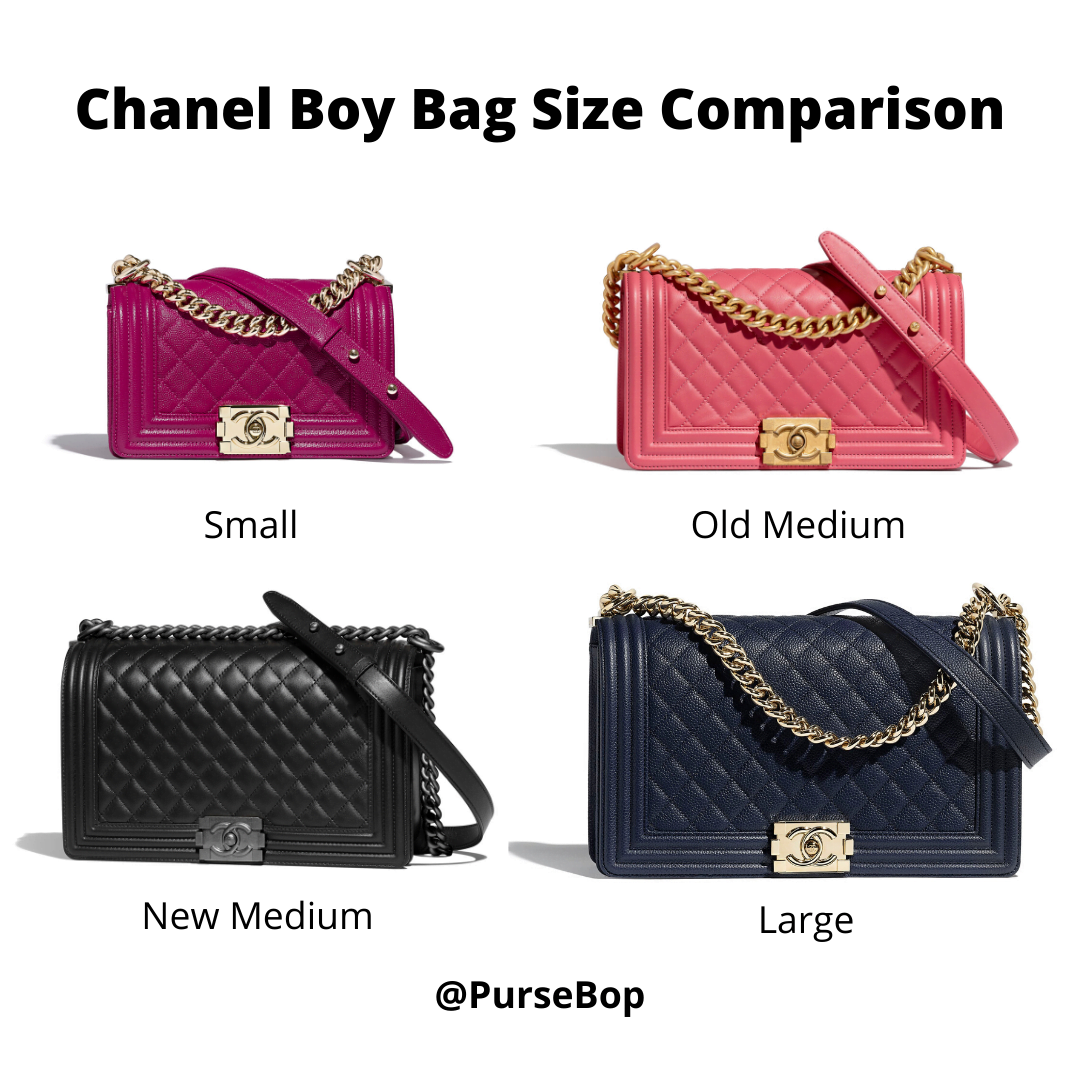 Chanel Boy Bag Size Comparison - PurseBop