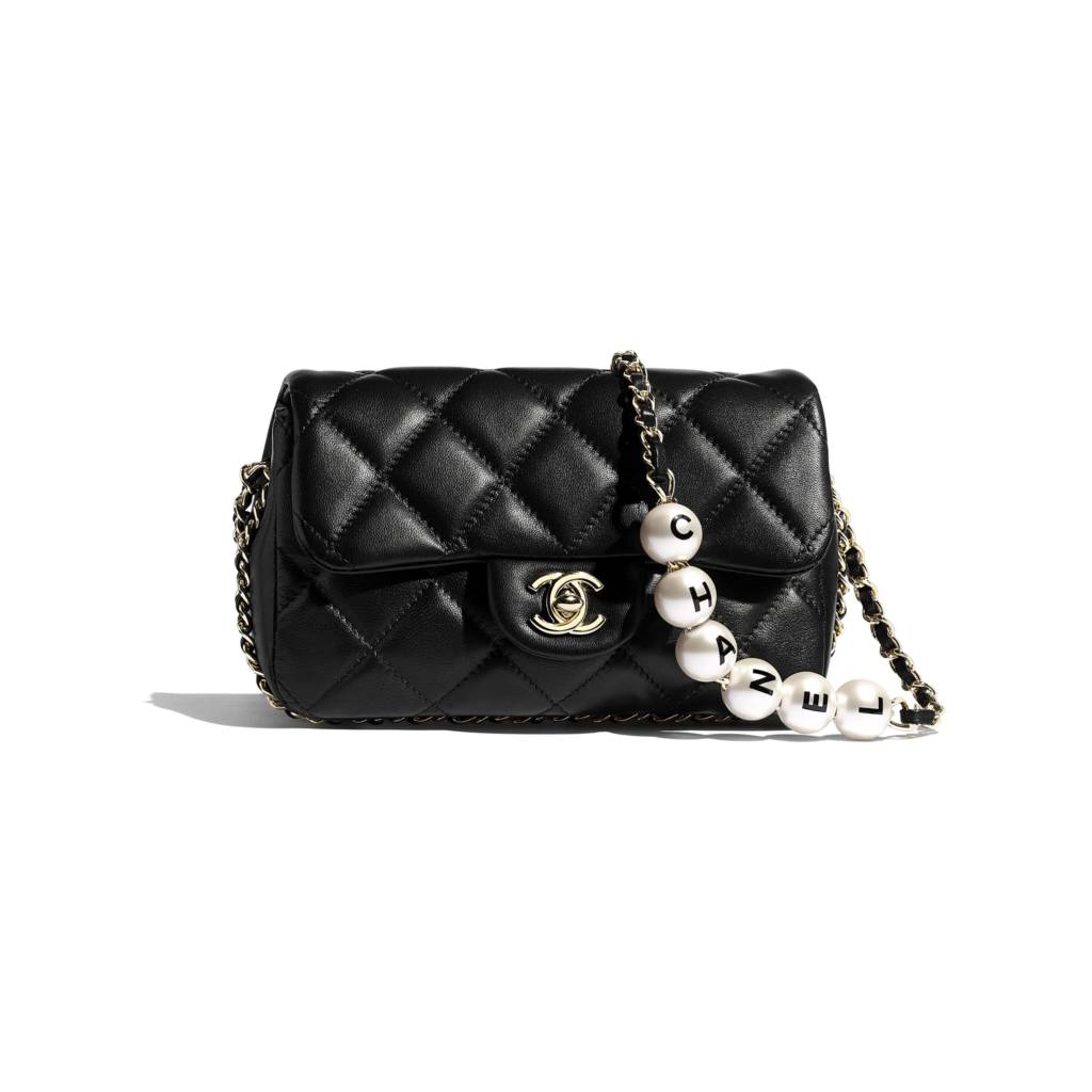 Handbags of the Spring-Summer 2020 CHANEL Fashion collection : Mini Flap  Bag, lambskin & gold-tone metal,…
