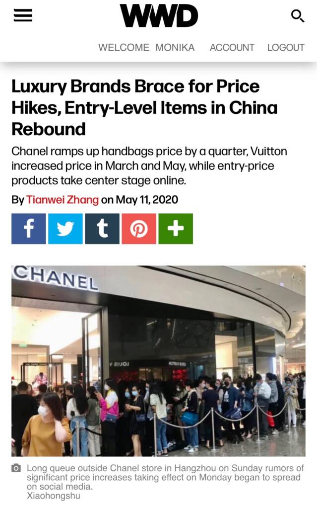 Chinese Shoppers Line Up for Louis Vuitton After Price Hike