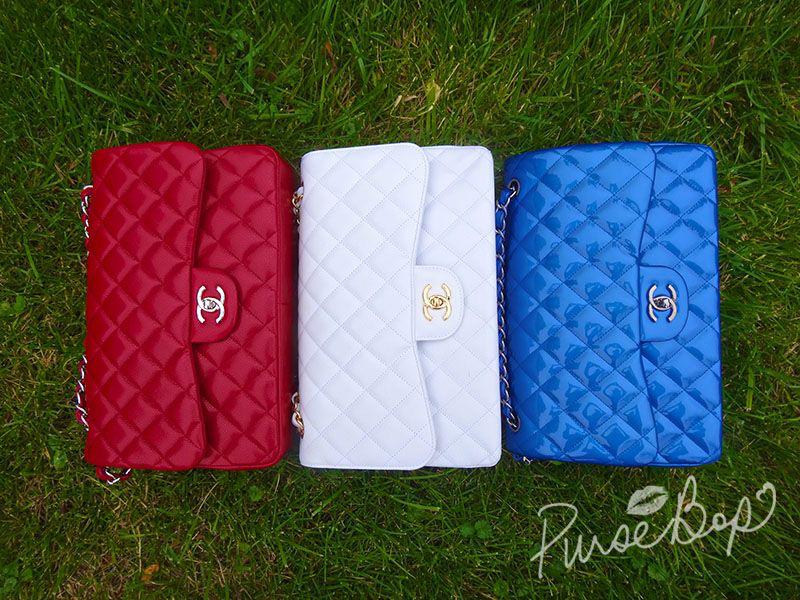 Red white and Blue Chanel Classic Flap Bags
