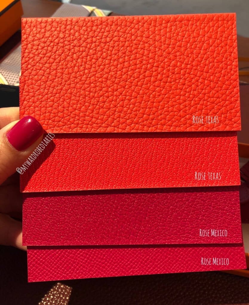 hermes red color chart