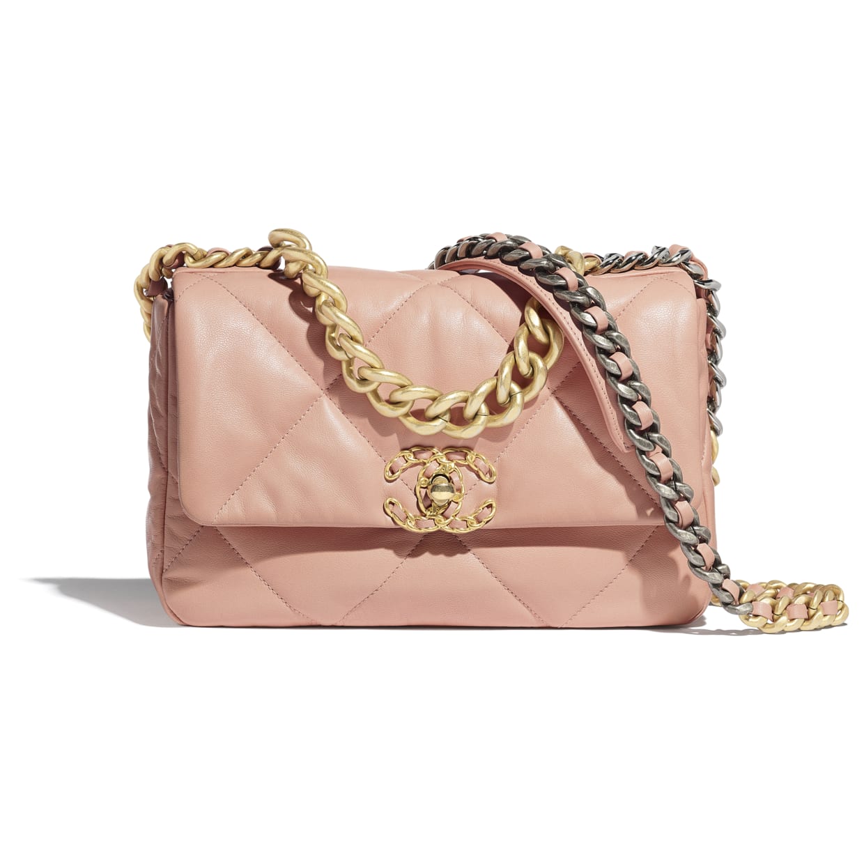 Chanel 19 Flap Bag Large Lamb Peach