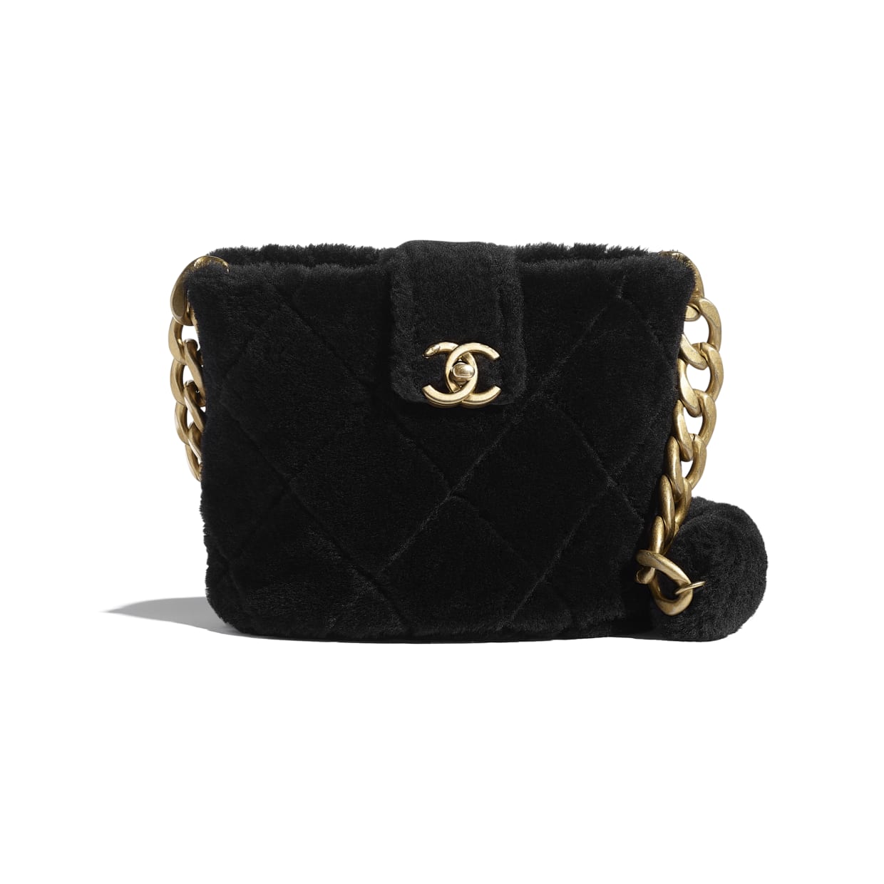 Chanel Shearling Bucket Bag