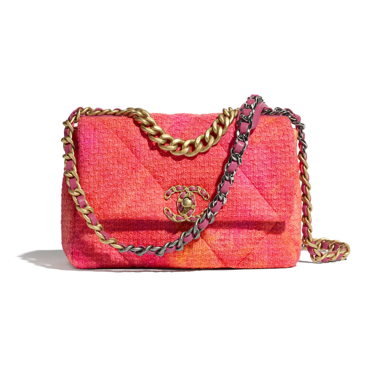 Pink and Orange Tweed Chanel 19