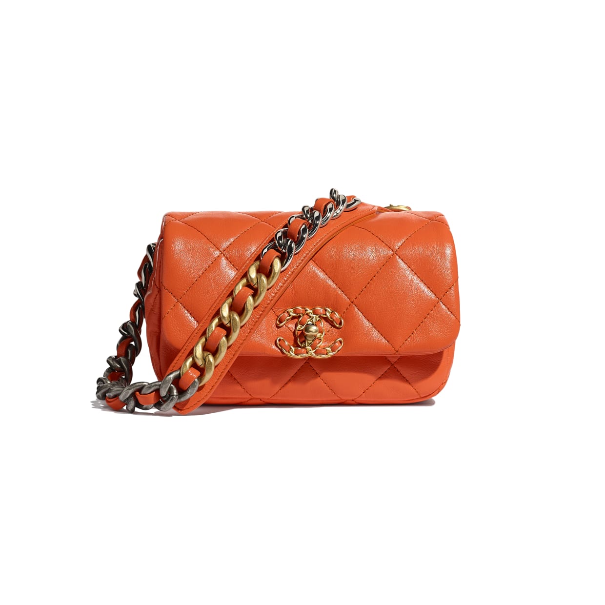 Chanel 19 Flap Bag Lamb Orange | SACLÀB