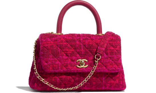 Replica Chanel Flap Bag With Top Handle in Calfskin AS2680 Pink