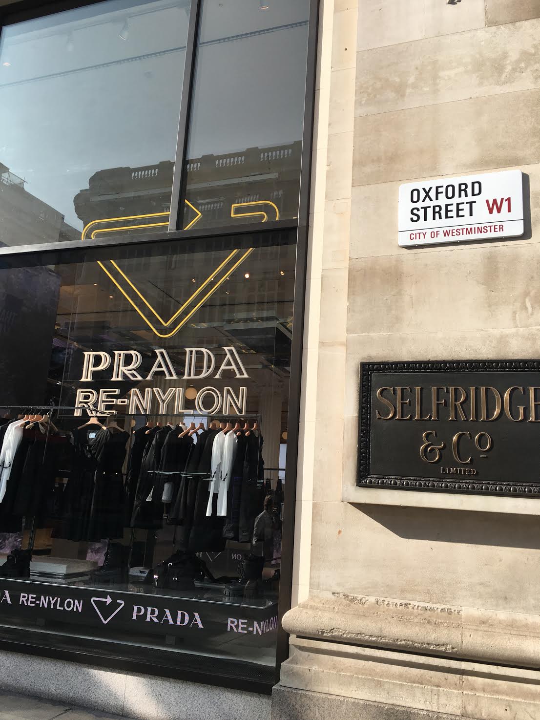 Prada Presents A Sleek Sustainable Re-Nylon Collection At Selfridges Corner  Shop