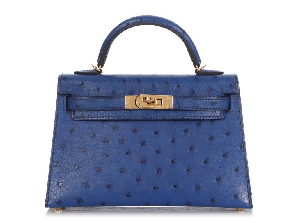 Hermes Blue Saphir Sapphire Crocodile Gold Birkin 25 Handbag Kelly