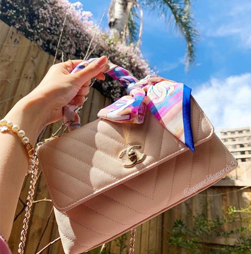 Chanel 2020 Small Chevron Coco Handle Bag