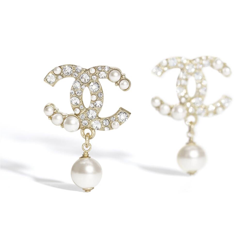 CHANEL, Jewelry, Chanel Goldencrystal 22 Costume Earrings