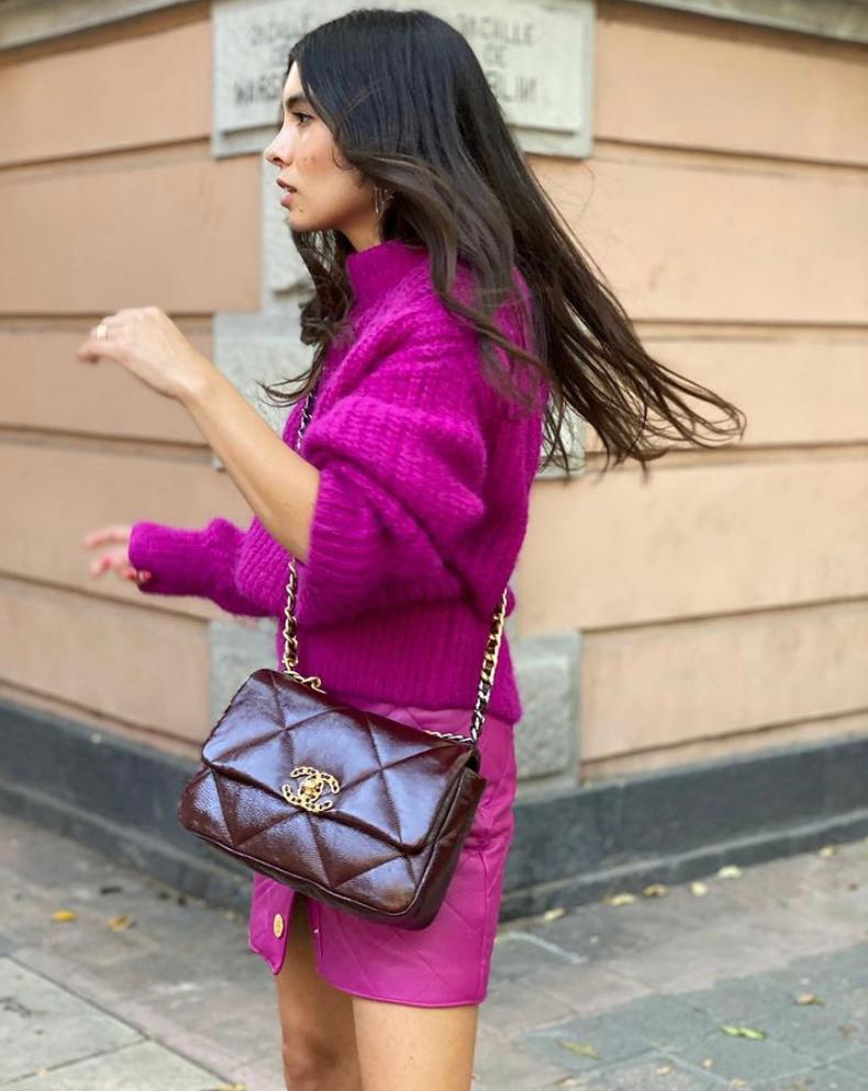 Chanel 19 Neon Pink Handbag at 1stDibs