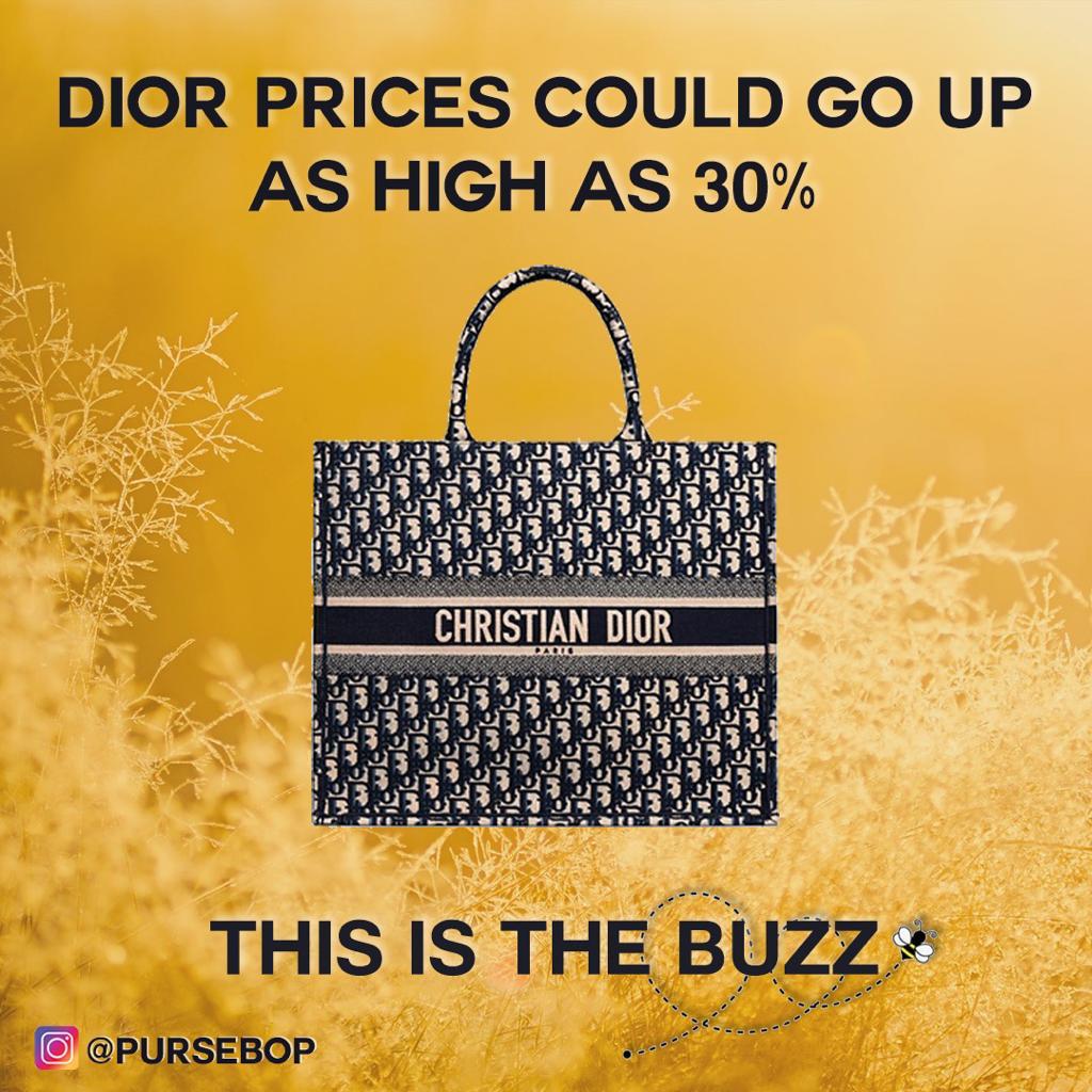 Dior book online tote price increase