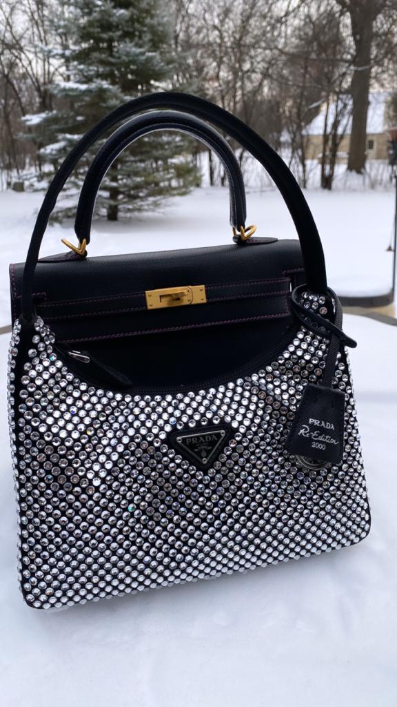 prada rhinestone bag