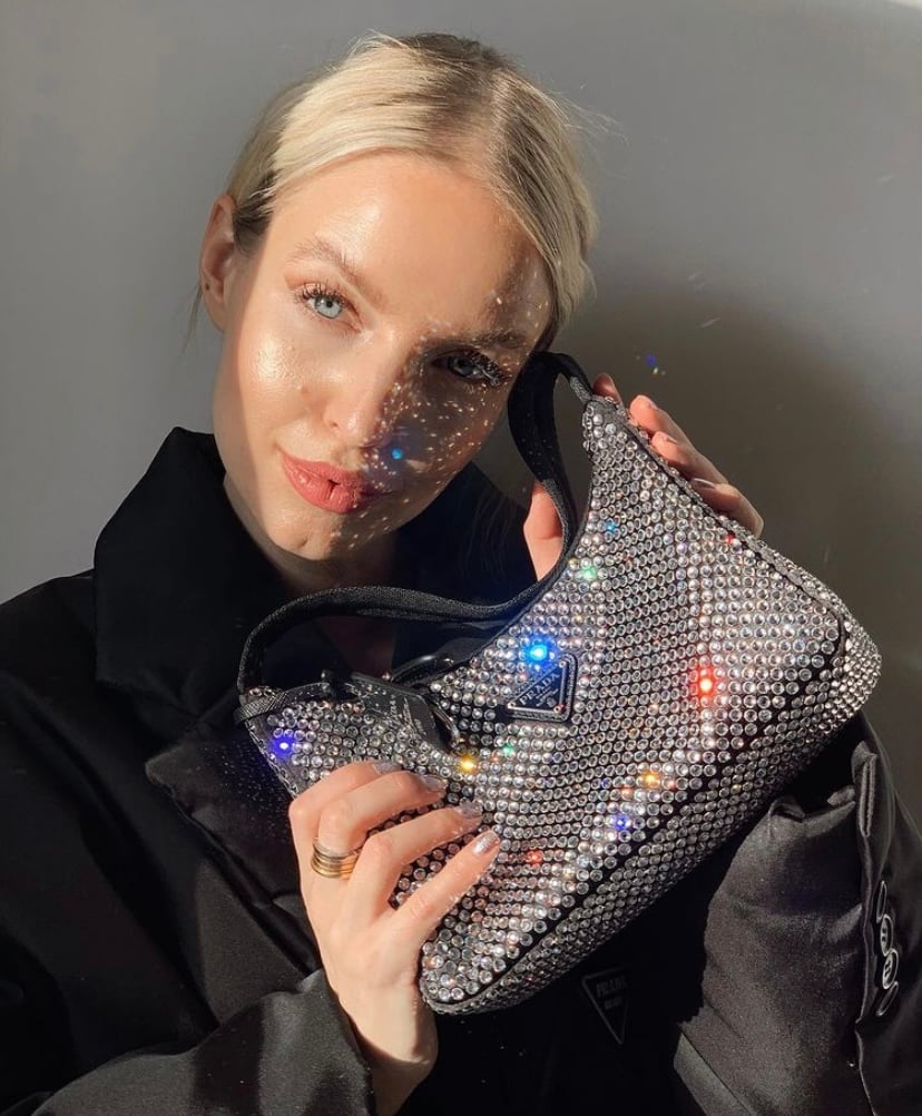 prada rhinestone bag