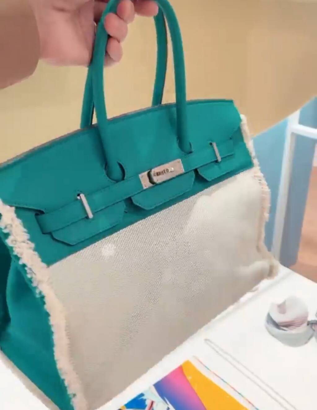 Bags, New Tiffany Blue Jelly Berkin Style Handbag