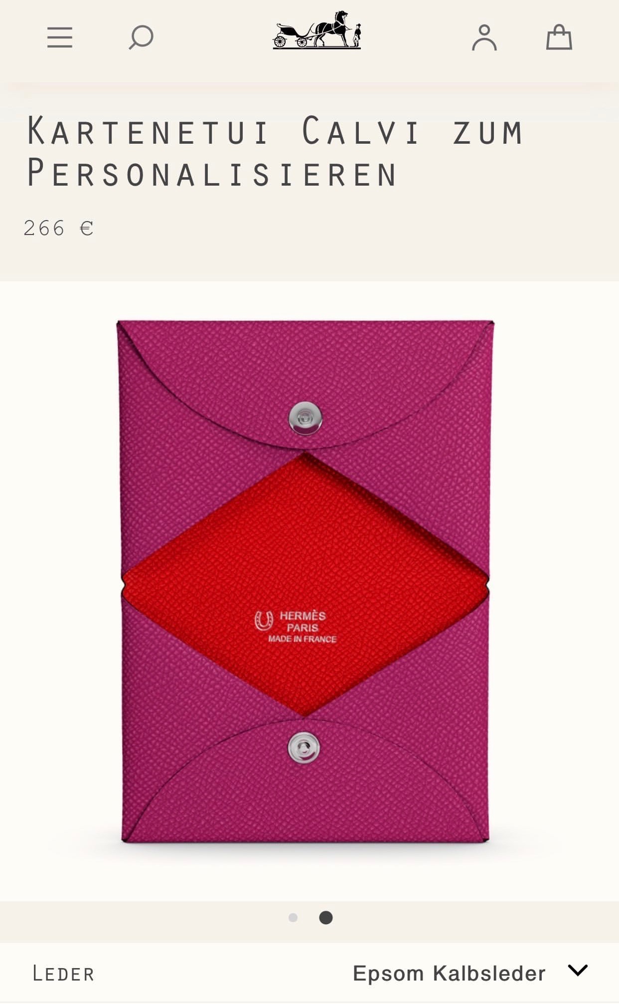 hermes calvi card holder colors