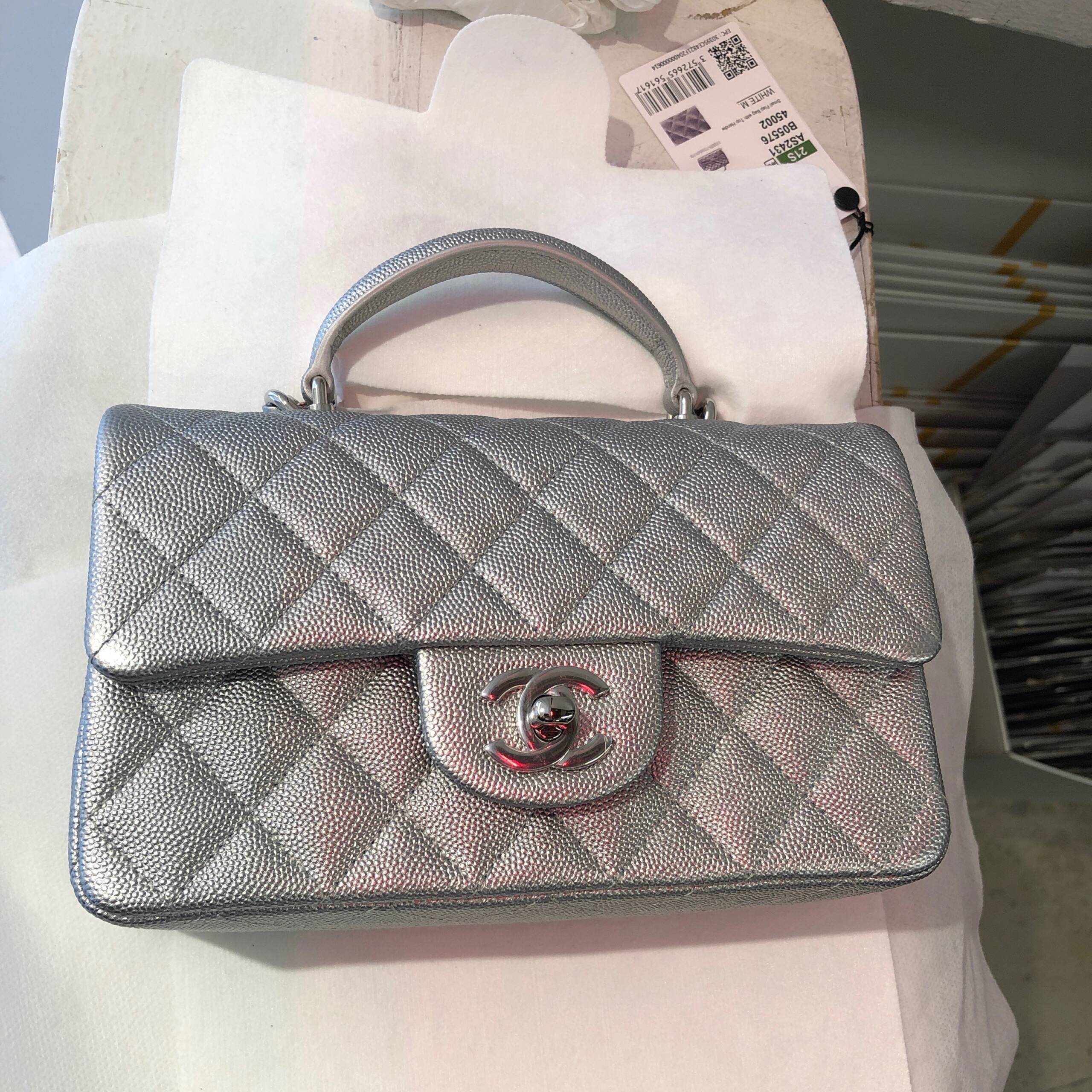 mini flap with top handle chanel bag