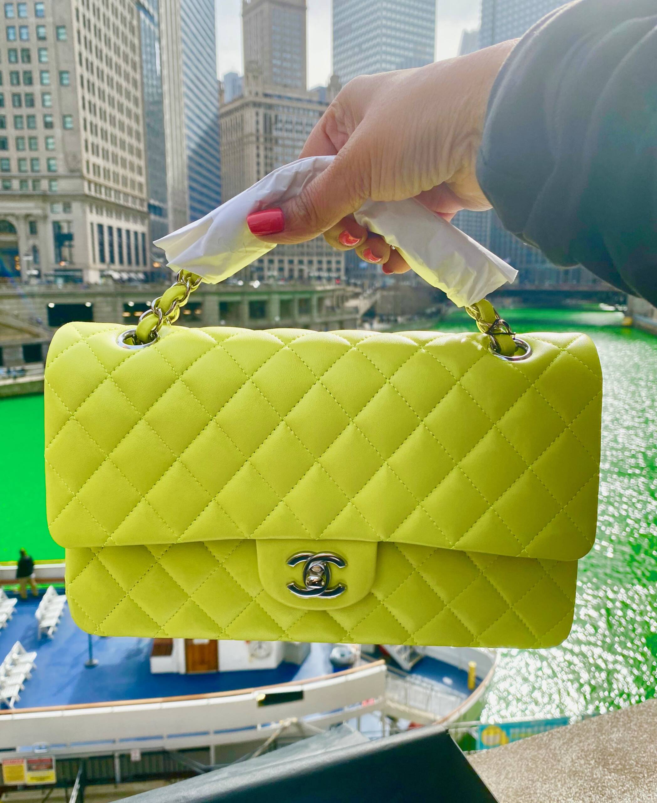 Chanel Lime Green bag