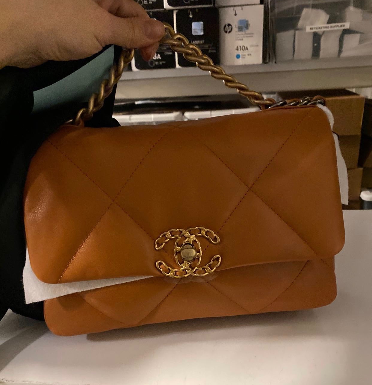 Chanel Medium 21K Caramel Quilted Lambskin Flap