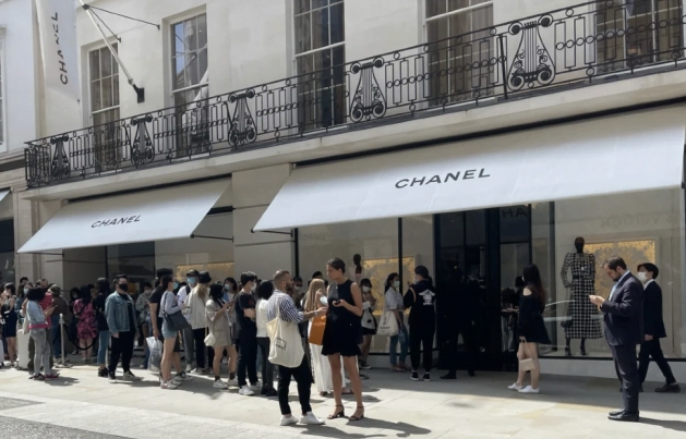 Chanel logo is seen at one of their stores on New Bond Street in