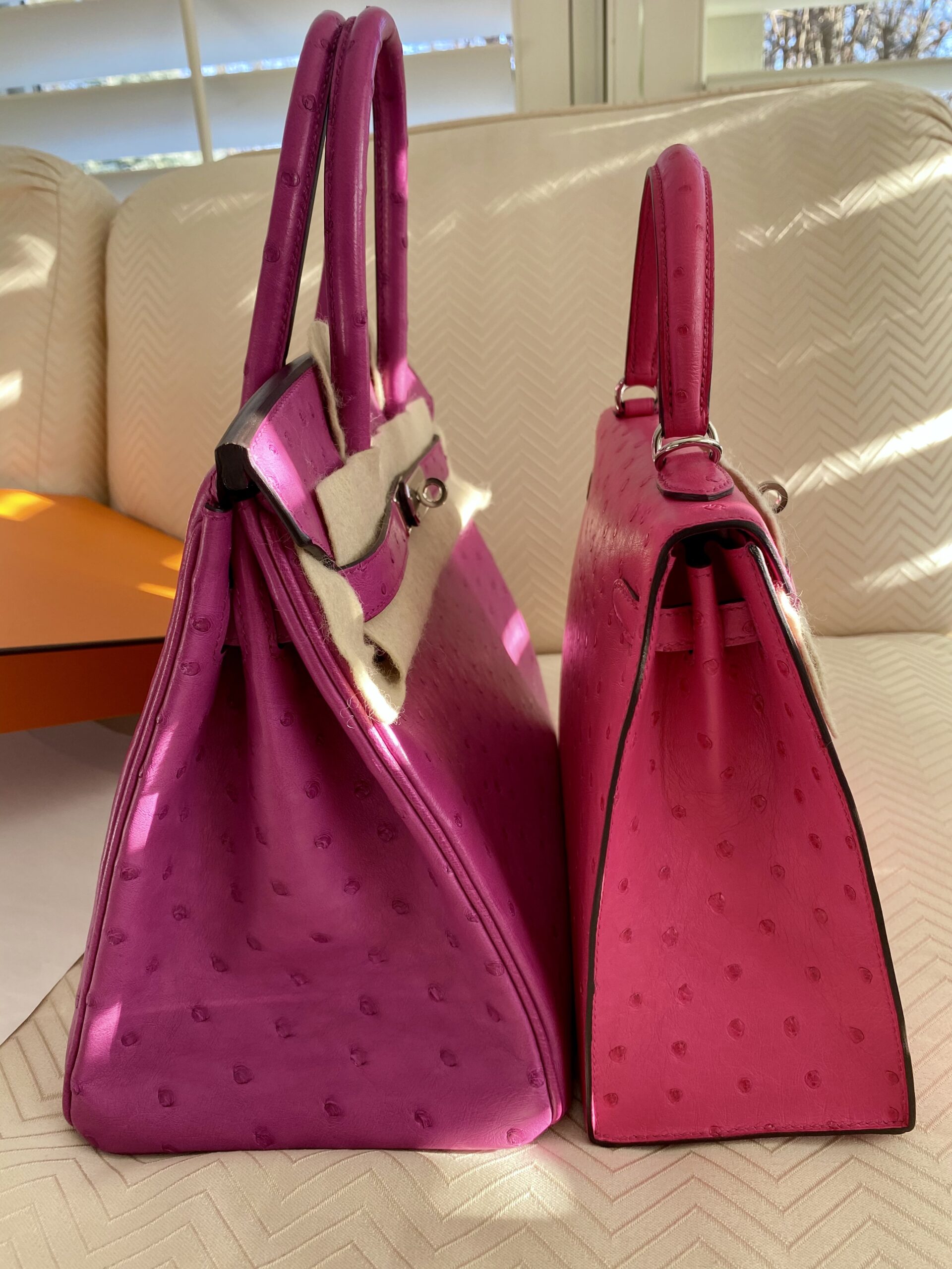 HERMES BIRKIN 25 OSTRICH FUSCHIA PINK