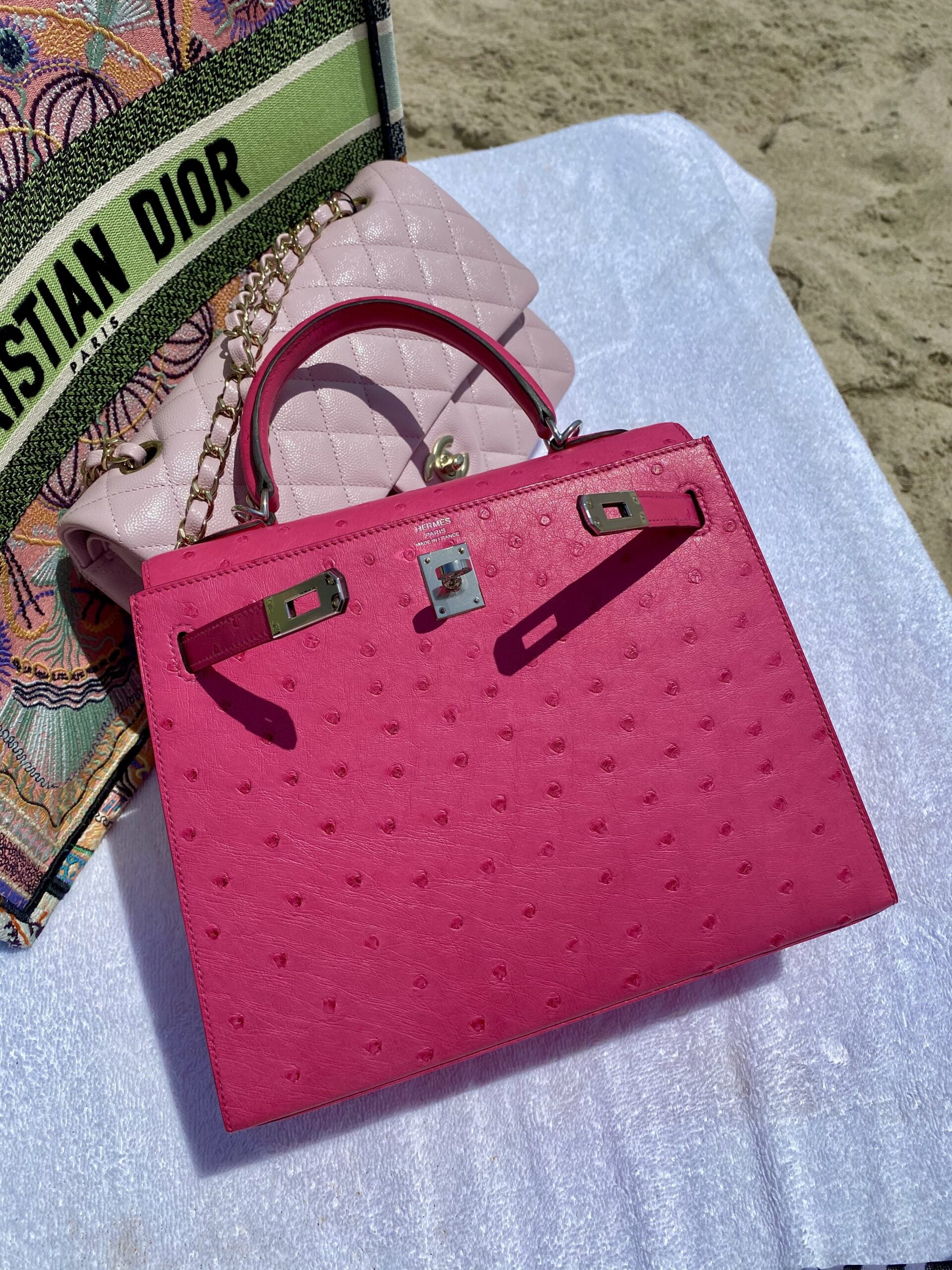 Hermès Rose Tyrien Ostrich Birkin 28