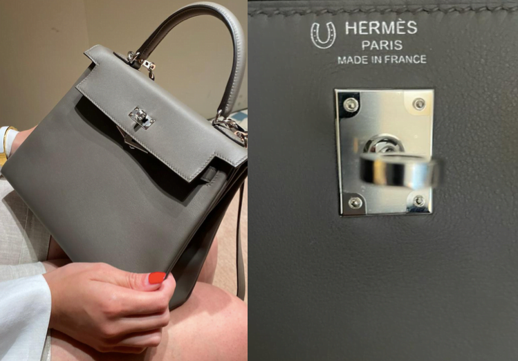 Hermès Kelly 25 In Bleu France Swift Leather With Palladium