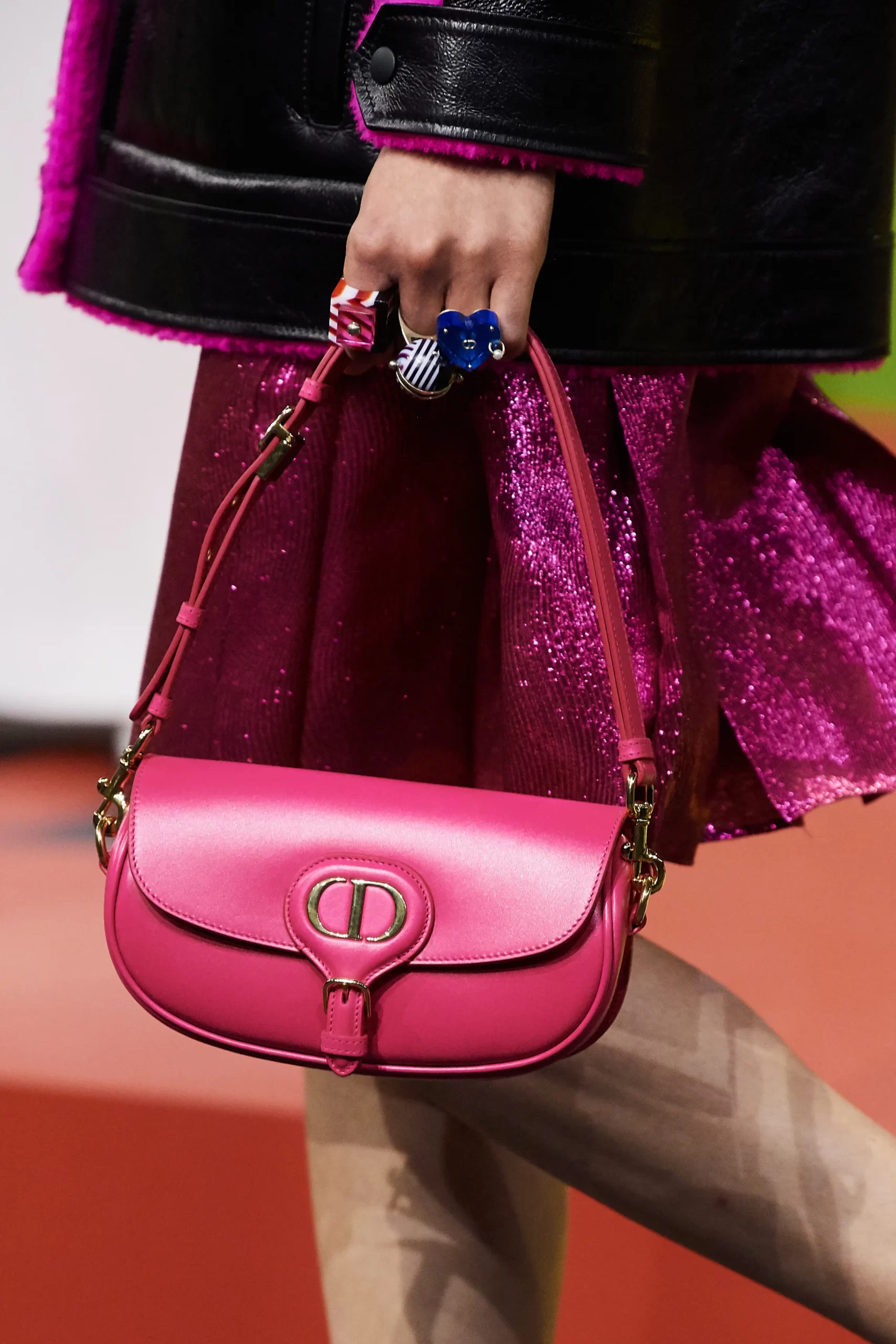 Mini Lady Dior Two Way Bag Pink Tiger