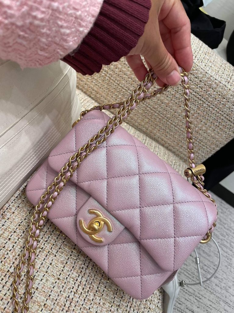 ON HOLD Chanel 21k my perfect mini iridescent pink mini square