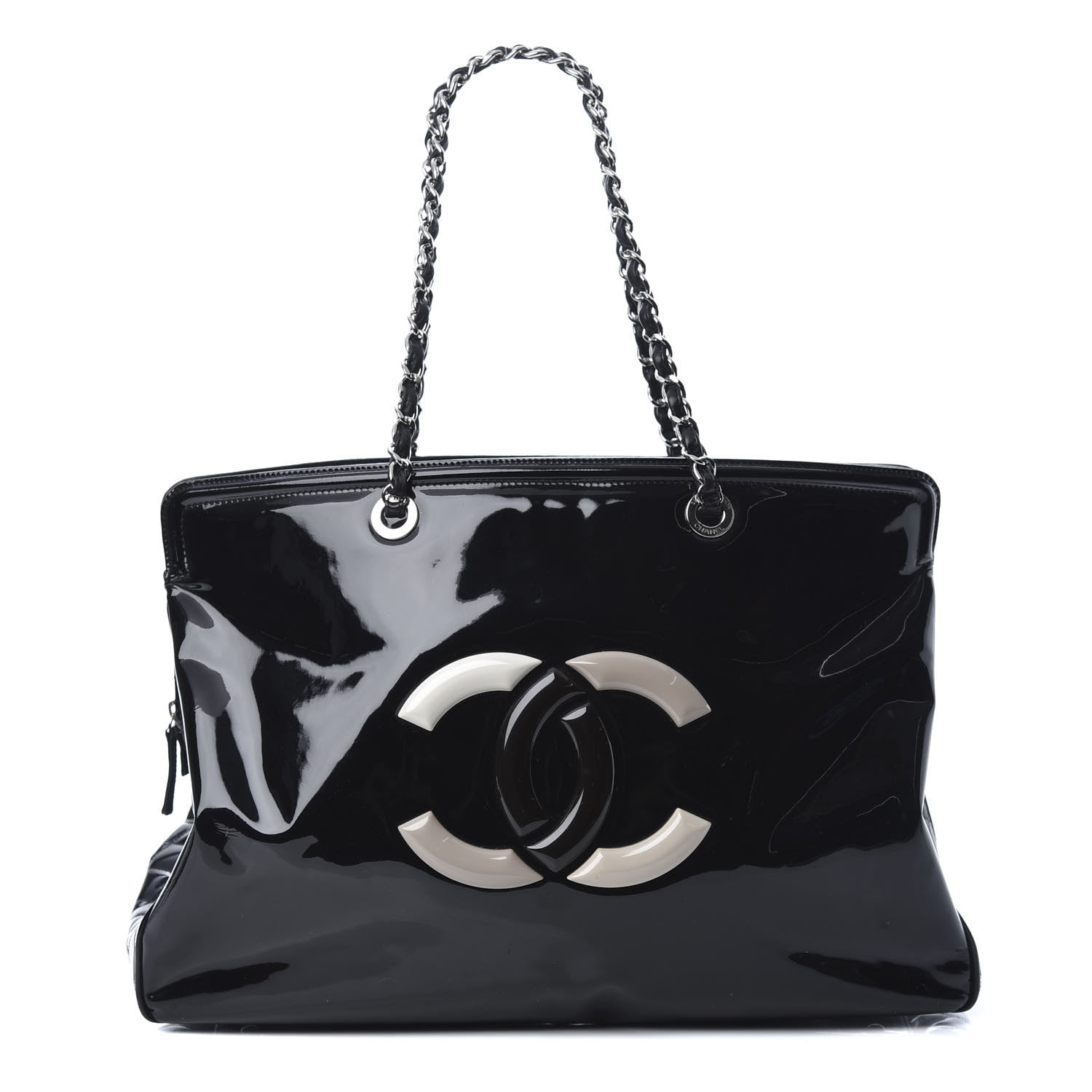 At Auction: Chanel Black and Beige Coated Canvas Central Station Tote