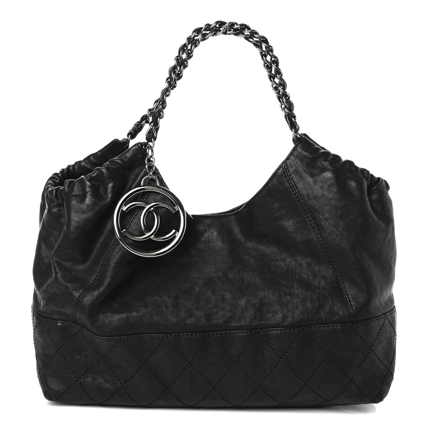 CHANEL, Bags, Chanel Coco Cabas Xl Black Toteshoulder Bag Vinylpatent  Retail 26k Rare