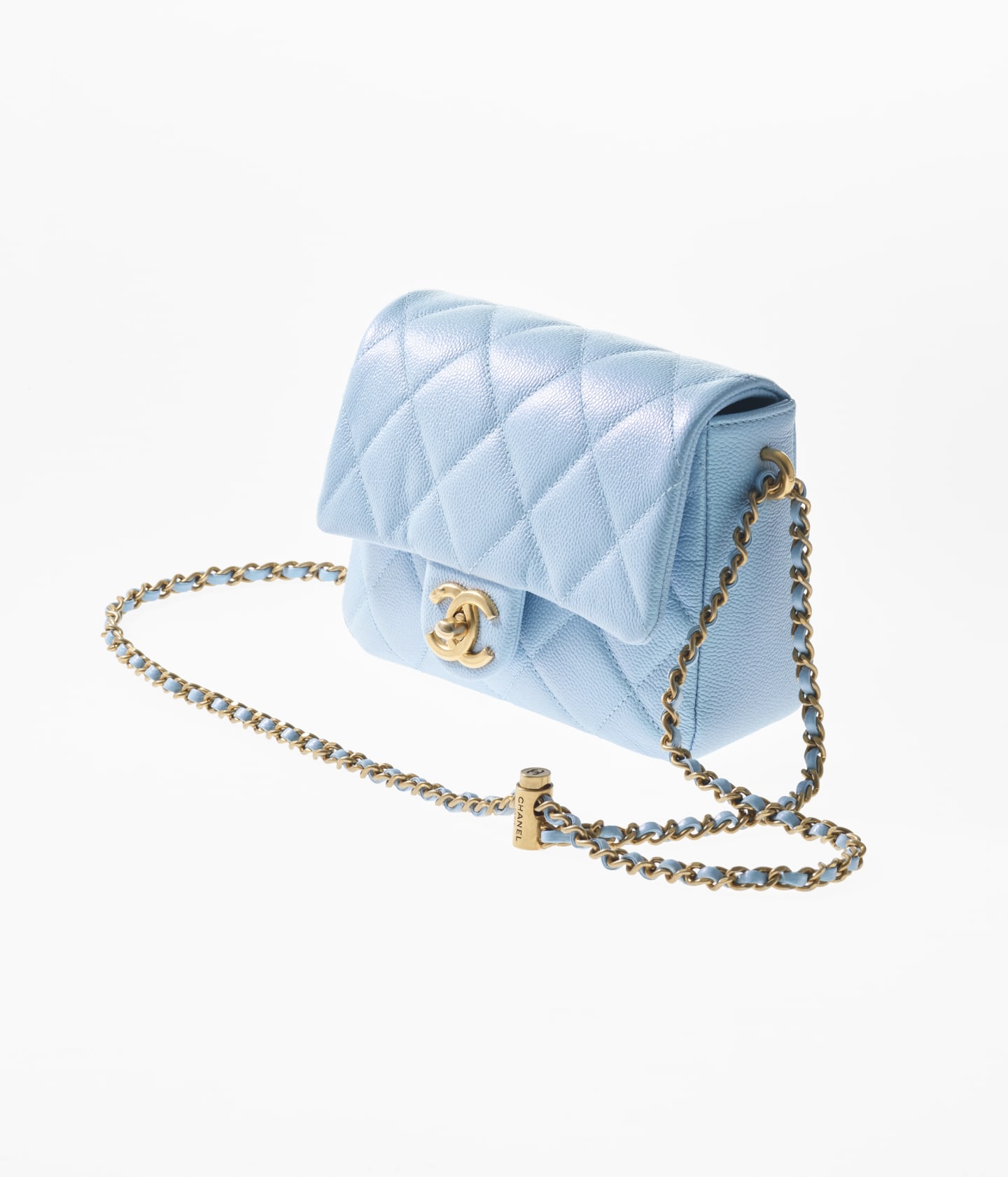 Chanel Blue Iridescent Quilted Caviar Medium Classic Double Flap Gold  Hardware, 2021 Available For Immediate Sale At Sotheby's