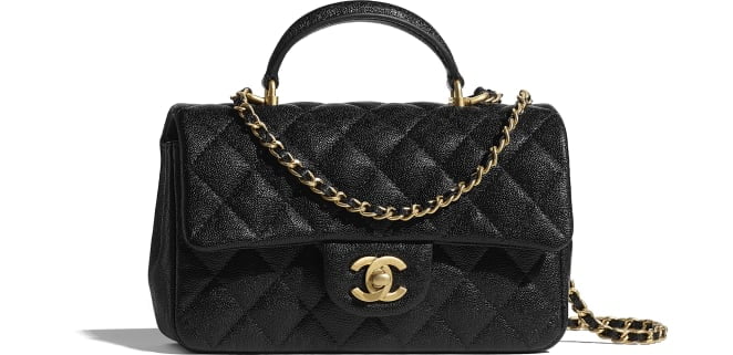 Chanel 22S Dark Pink Quilted Caviar Mini Flap Gold Chain Bag