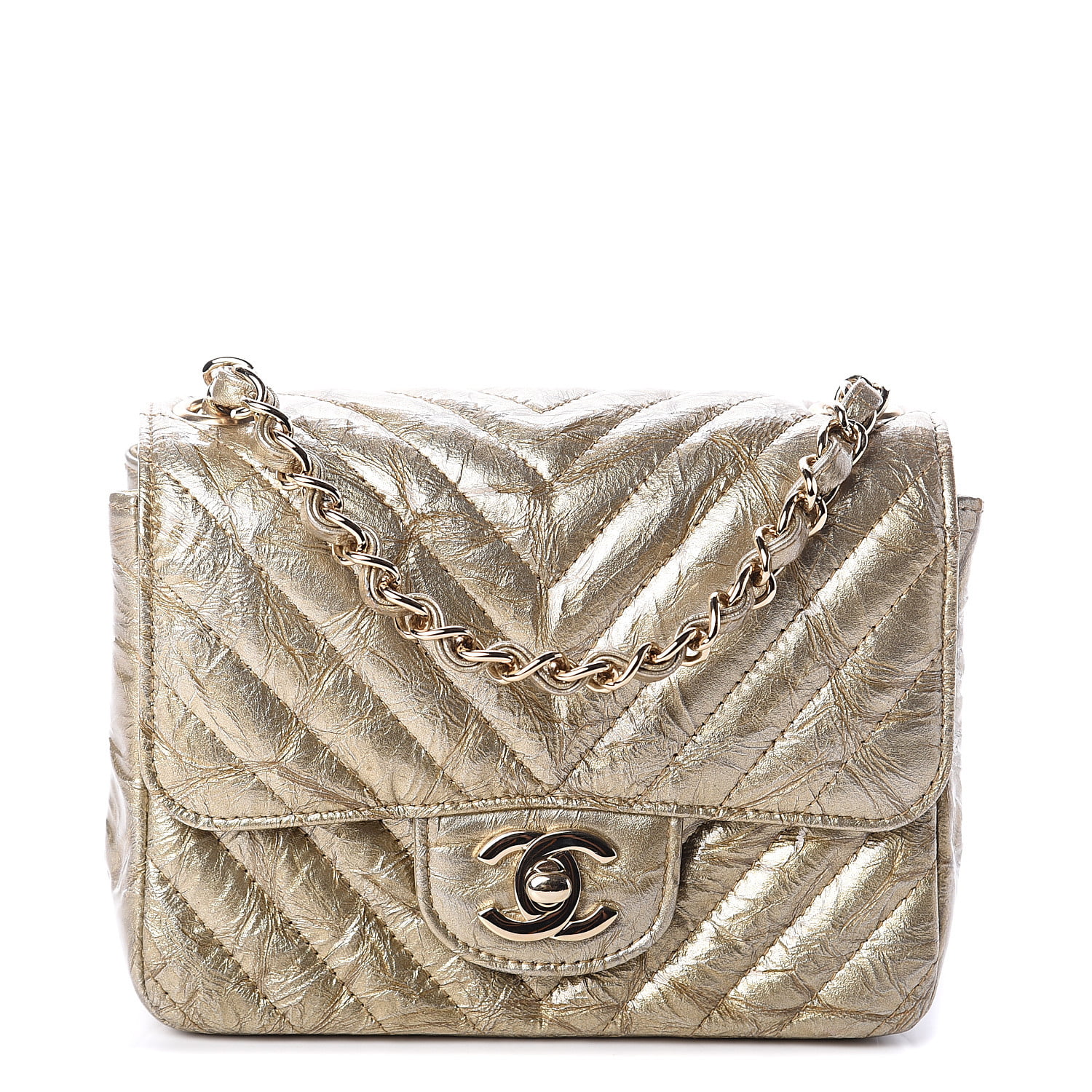 Chanel Mini (Small) Coco Handle Quilted Black Caviar Aged Gold