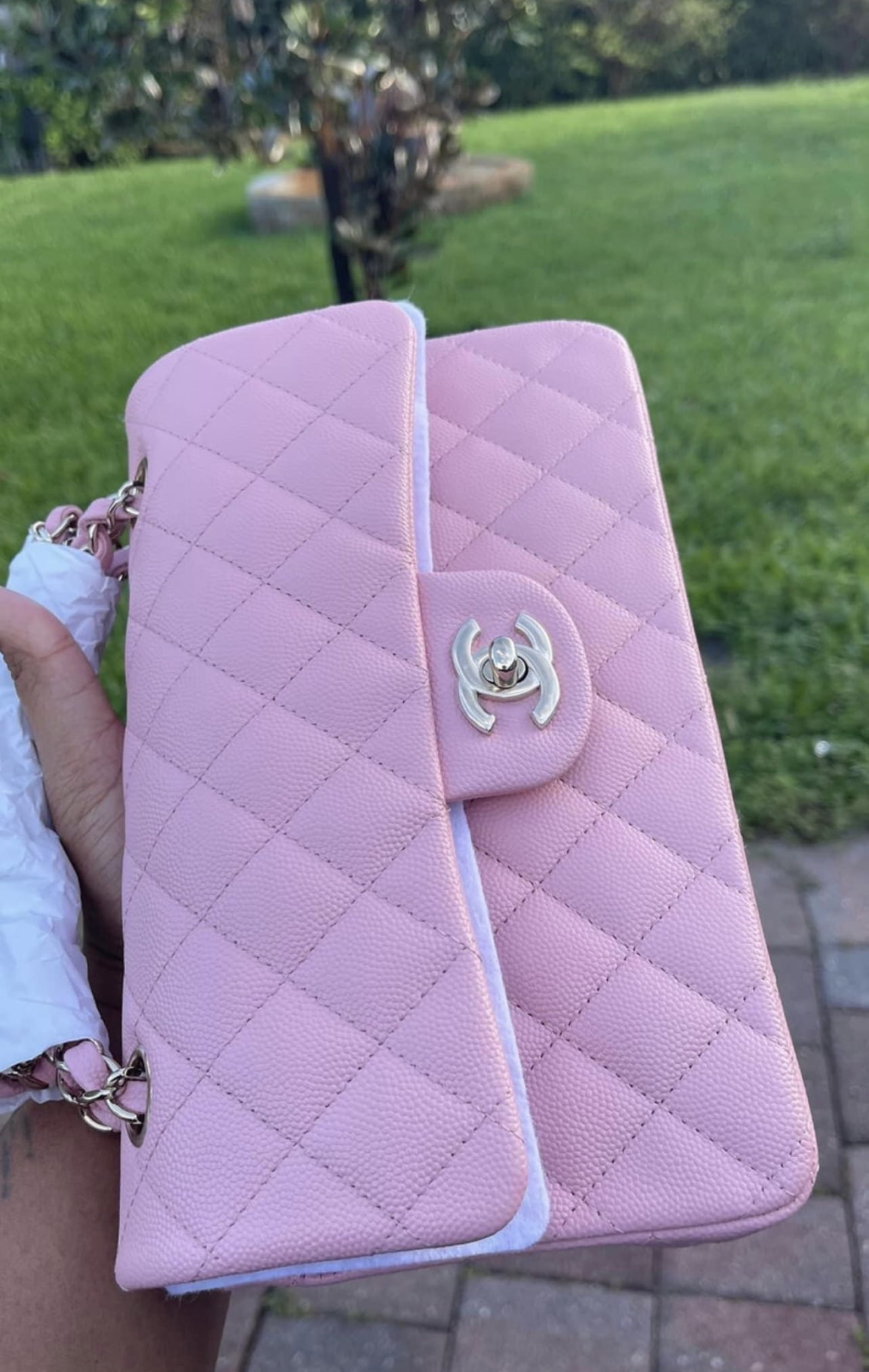 pink chanel purse caviar