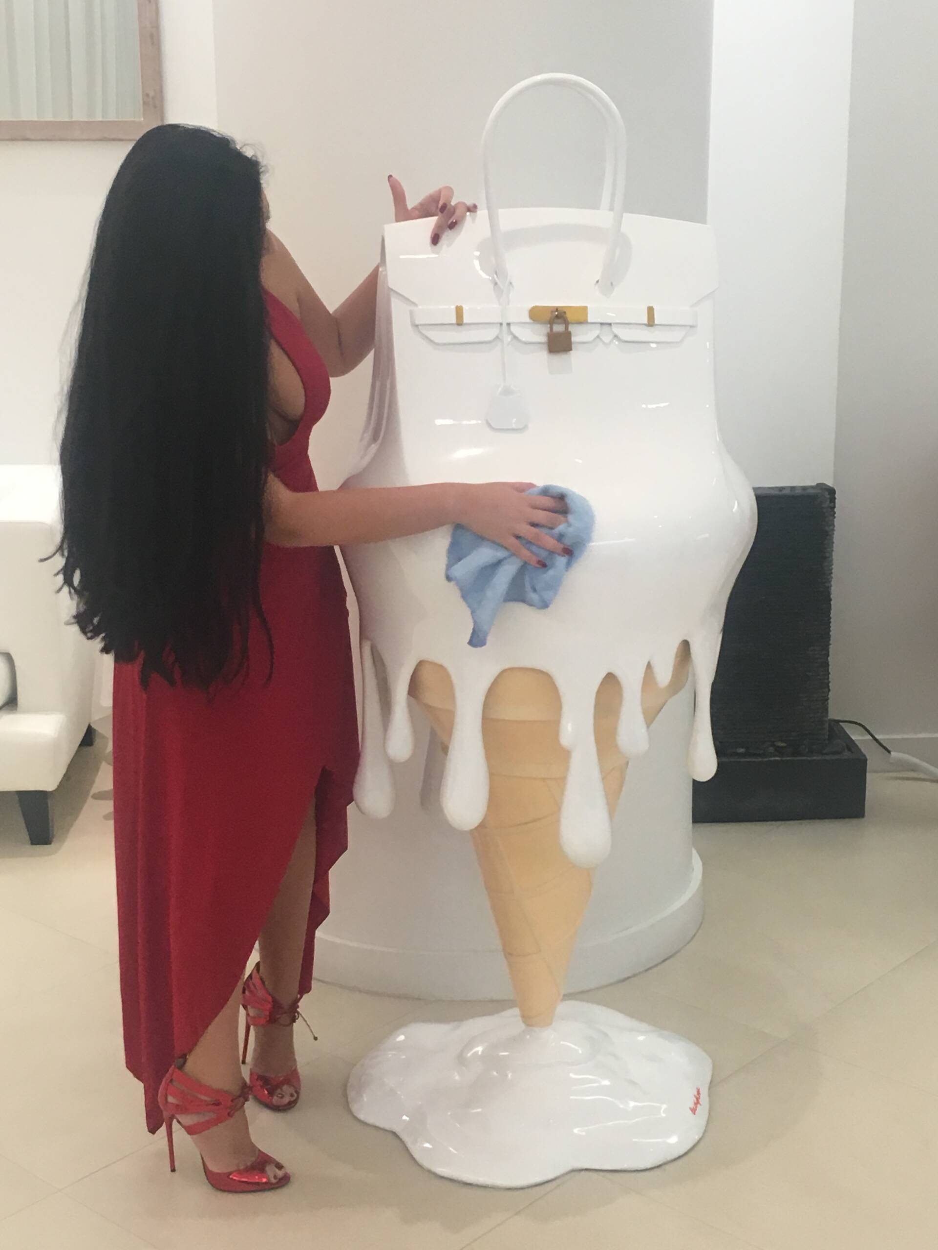 Hermes Birkin Ice Cream Bag Sculpture - Orange – Kanvaskingdomgallery