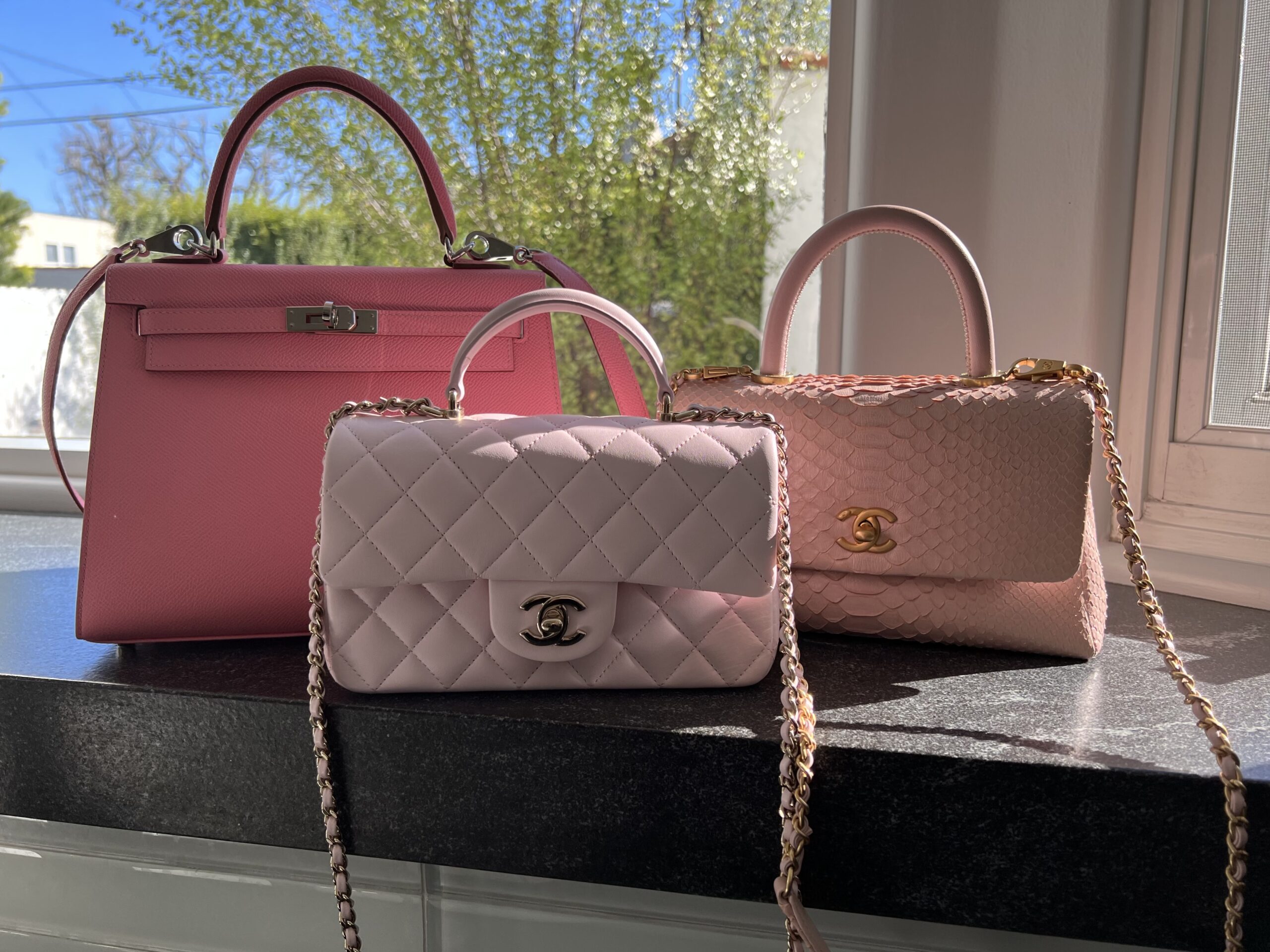 chanel small bag pink