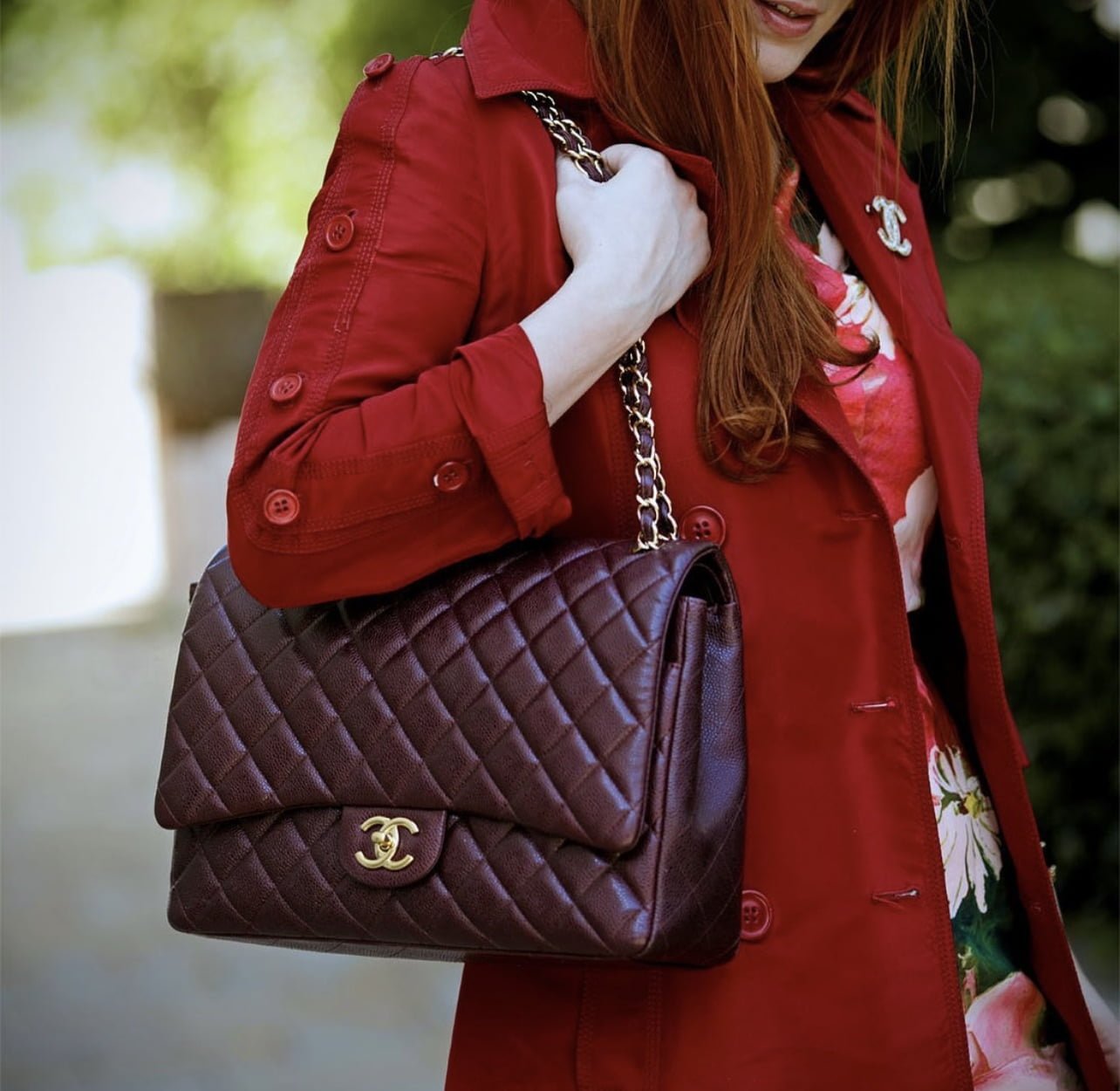 Chanel Timeless Small Flap bag Burgundy - Touched Vintage