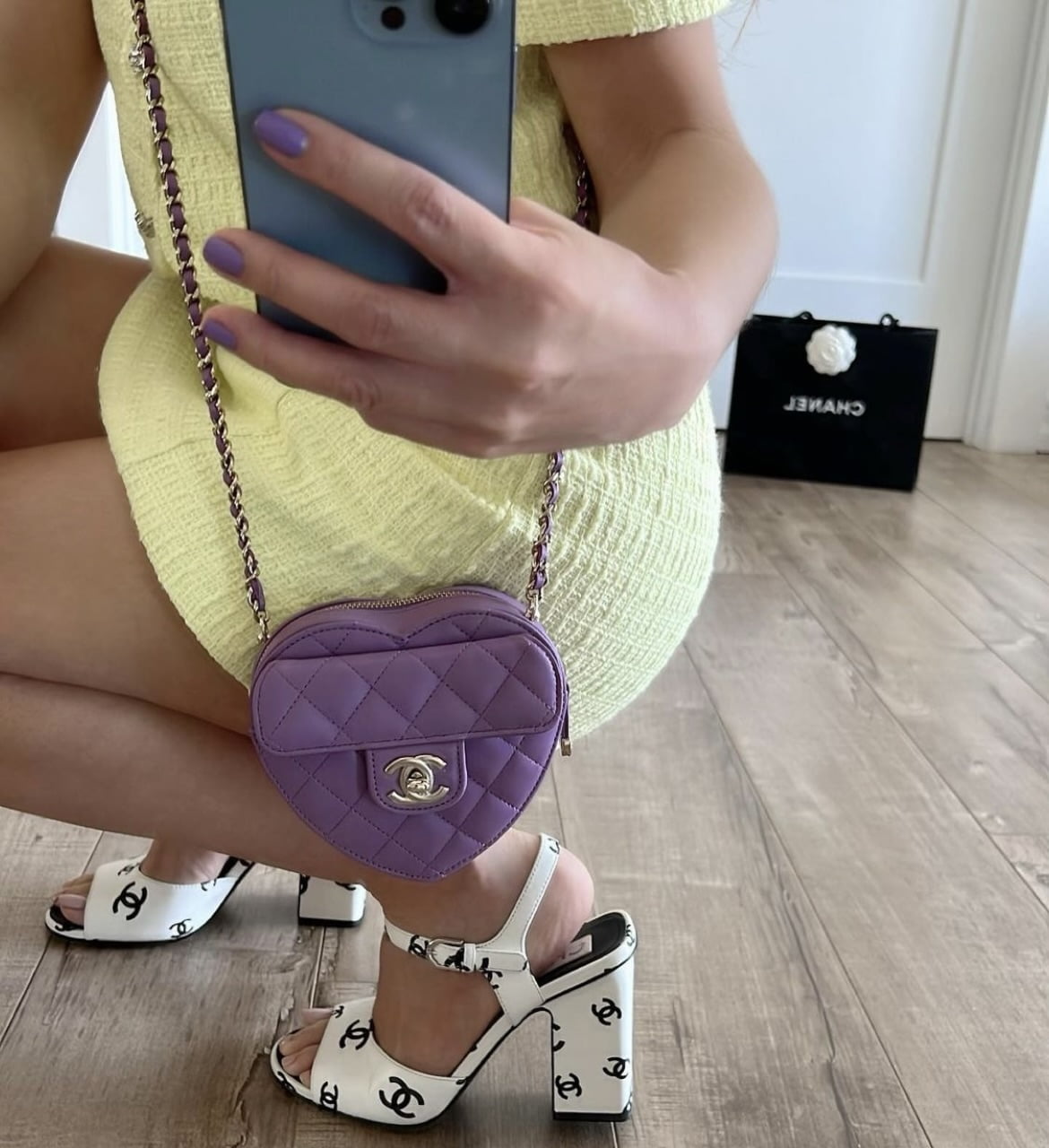 Chanel Mini Flap Bag With Heart CC Charm