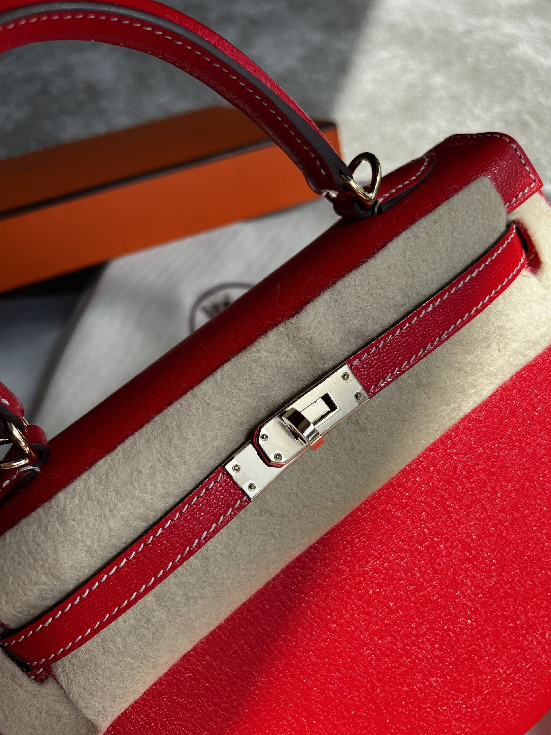 Hermes Kelly 25 Rouge de Coeur Red Sellier Epsom Leather Gold