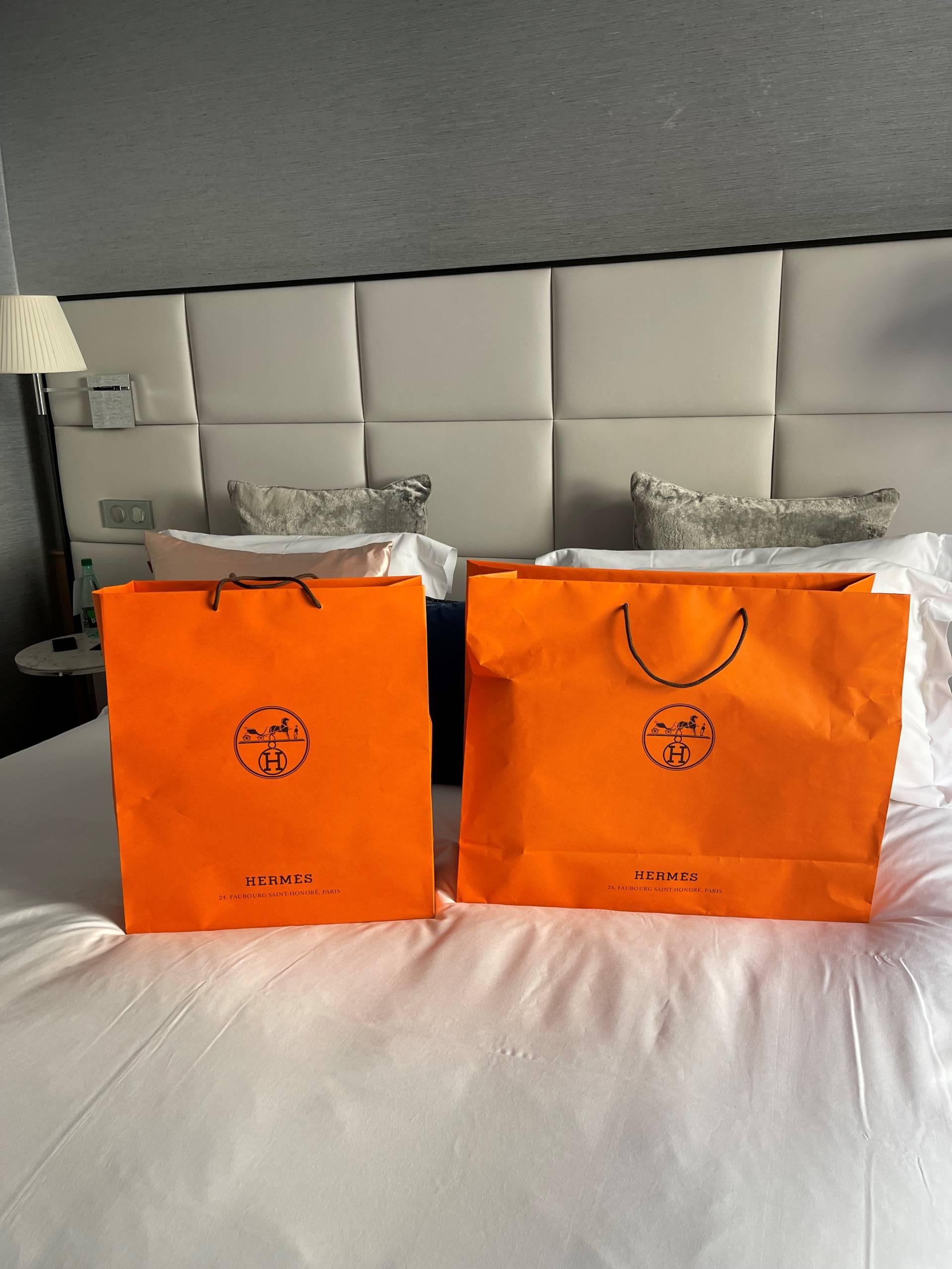 Three Hermes Shopping Bags  Hermes, Shopping bag, Hermes bags