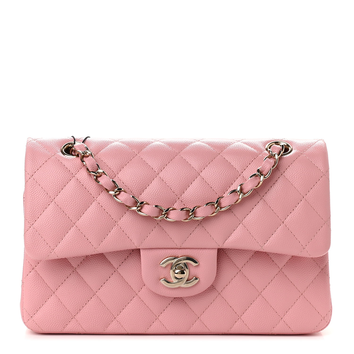 Chanel Classic Flap 2.55 Baby Pink Tweed Shoulder Bag For Sale at