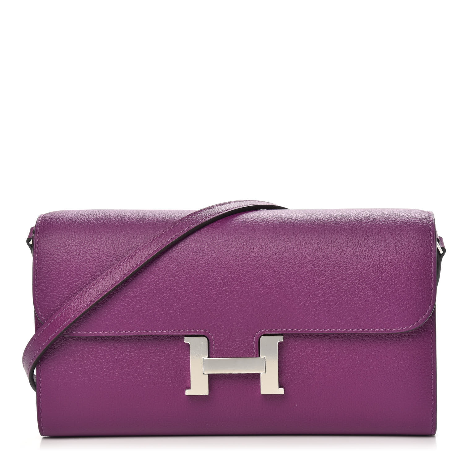 Hermes GHW Constance 24 Shoulder Bag Evercolor Leather Anemone