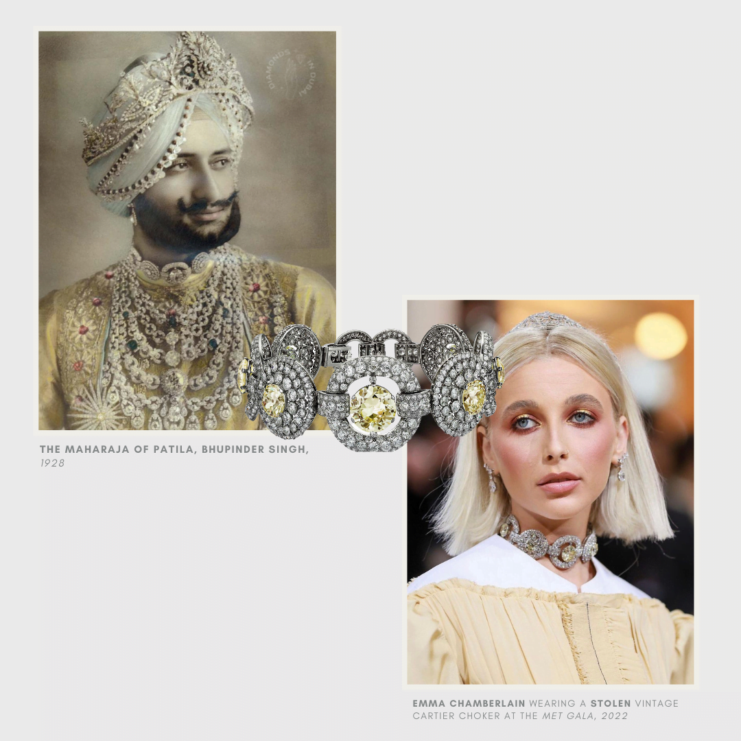 Emma Chamberlain wore Maharaja of Patiala's diamond choker to Met