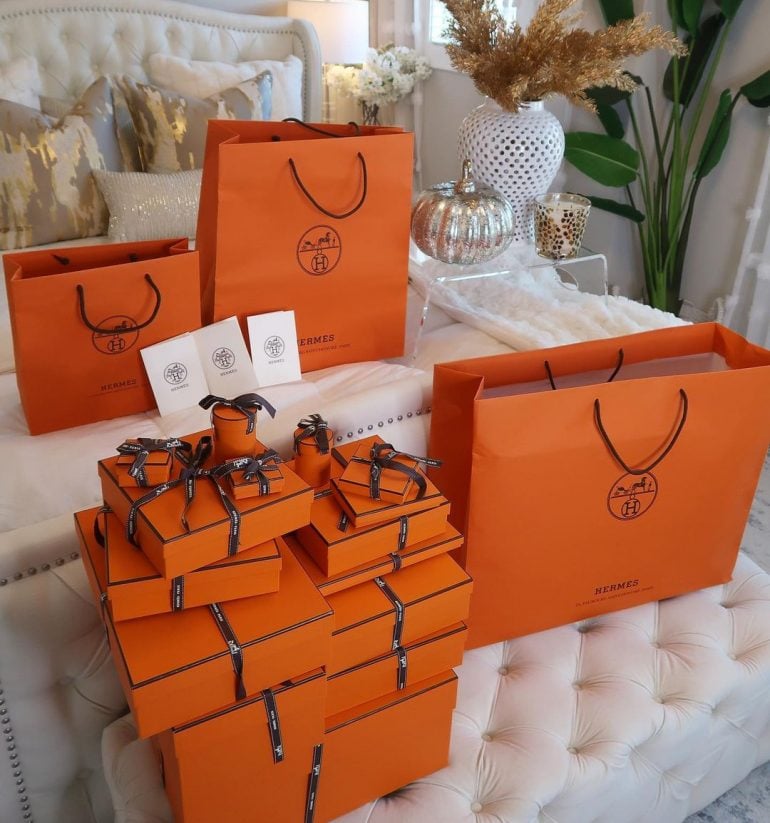 Luxury Brand Shopping Gift Paper Bag Set Hermes Louis Vuitton