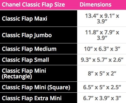 The Size Guide: Chanel Classic Flap Chanel Classic Flap Size Guide - Find  Your Perfect Fit