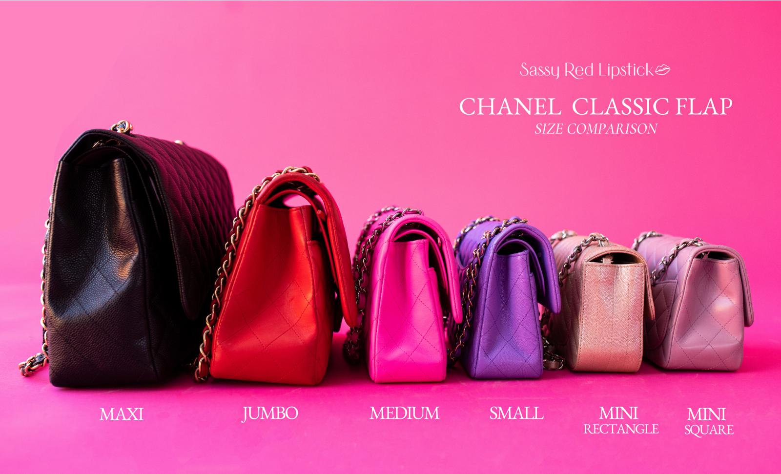 chanel classic flap bag size