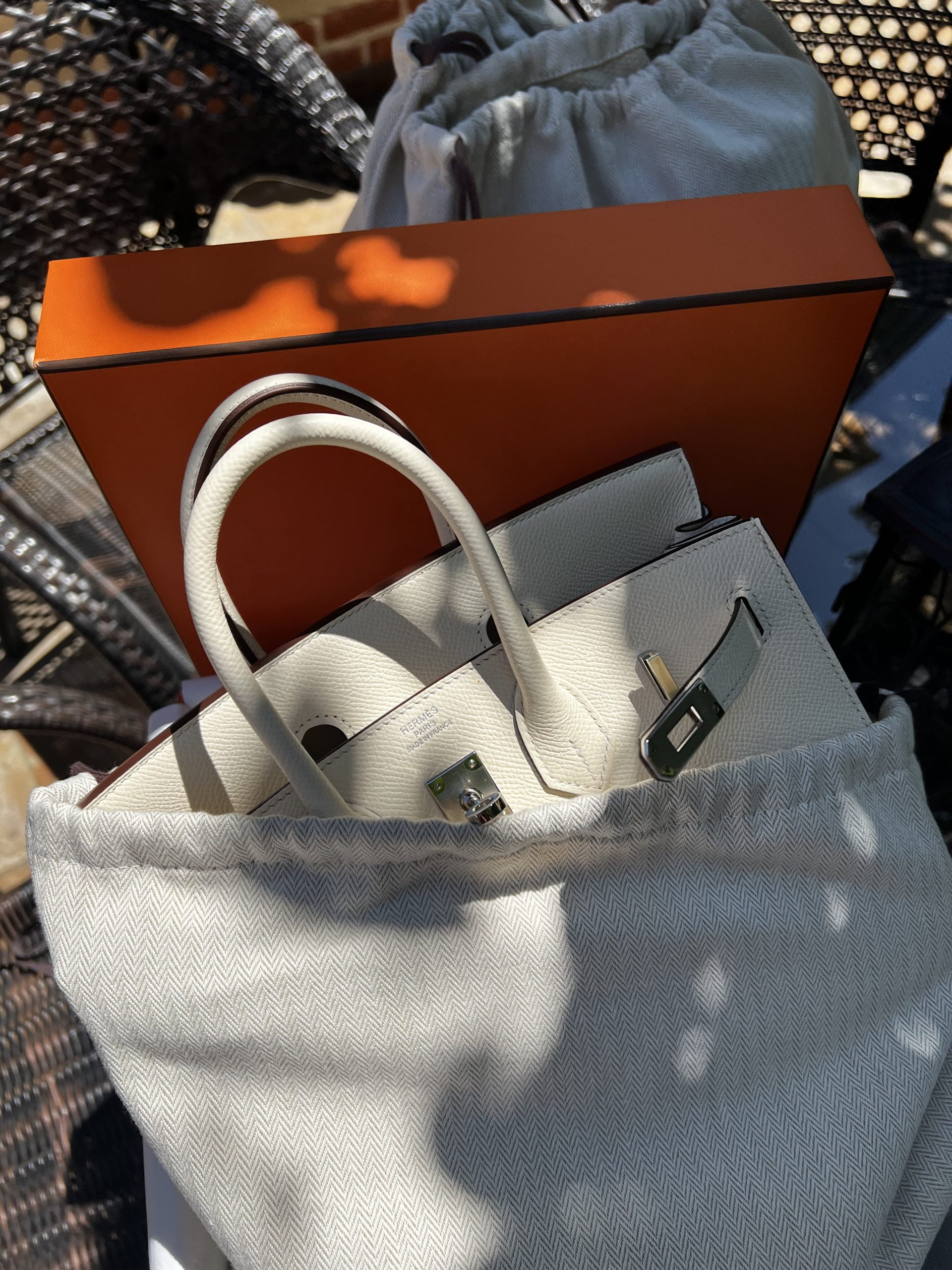 Hermes Picnic Sellier Birkin 25 Barenia Palladium Hardware in 2023