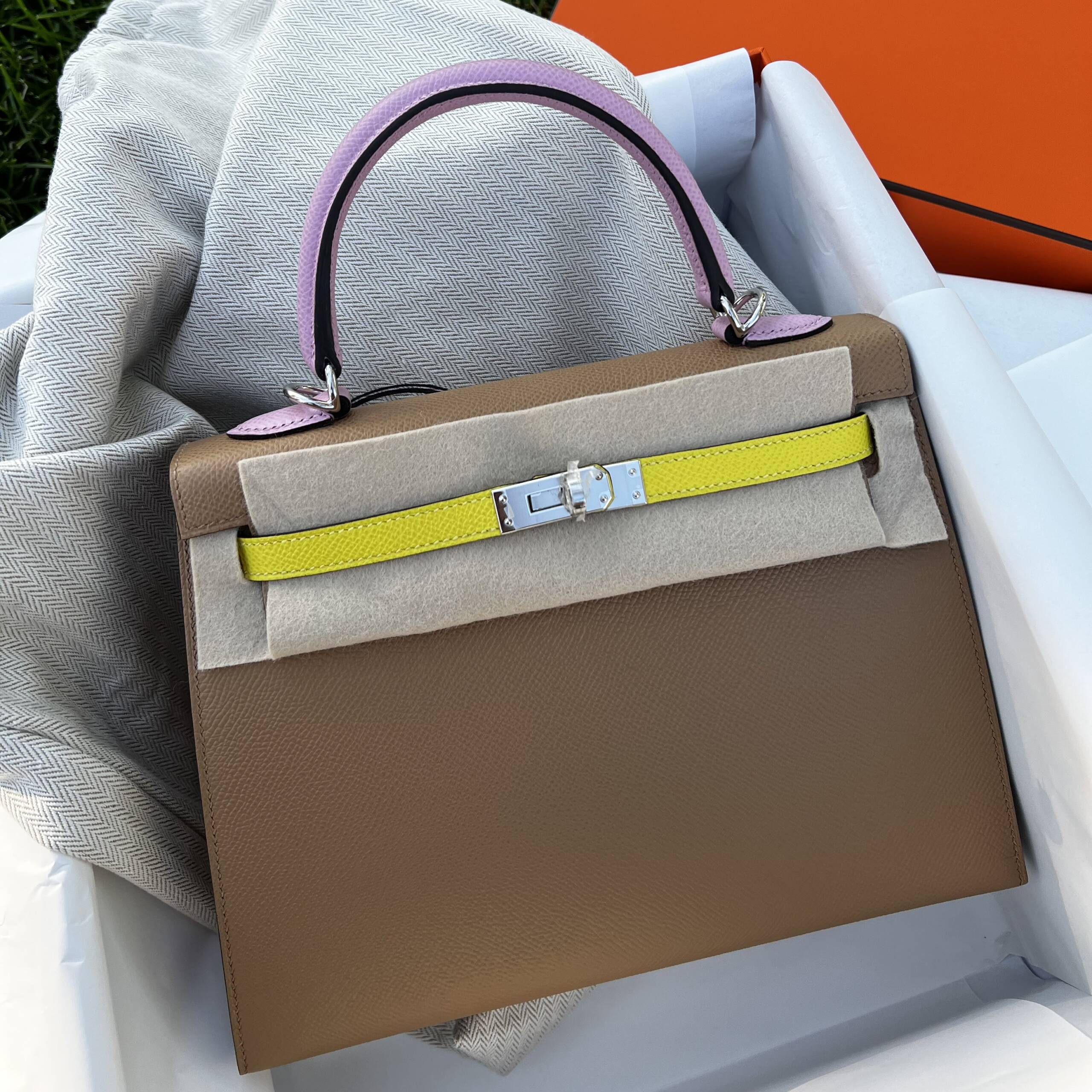 My first Hermes bag unboxing! Excited! Got the new colour Gris Meyer.