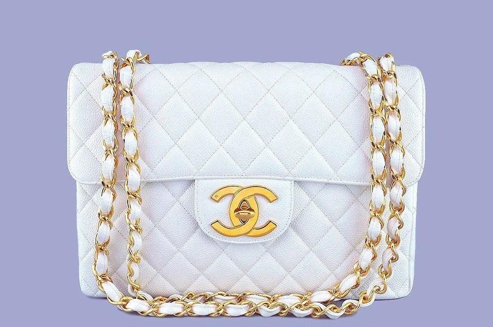 Chanel Classic Jumbo Double Flap Bag in White — UFO No More